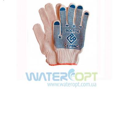 Защитные перчатки ВОСТОК Х/Б с ПВХ точкой