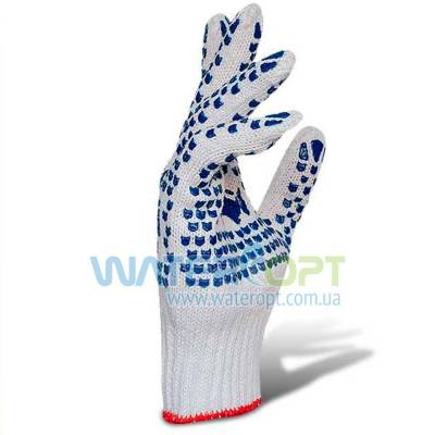 Защитные перчатки  ХБ двухсторонняя ПВХ точка