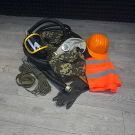 Противогаз шланговый ПШ-2 20 метров с маской ППМ без барабана Сертифицированный 2025-2031 год
